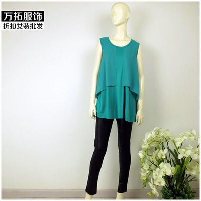 臺灣風格尾貨專柜亞閣品牌 中年女裝大碼真絲上衣庫存批發與低價折扣